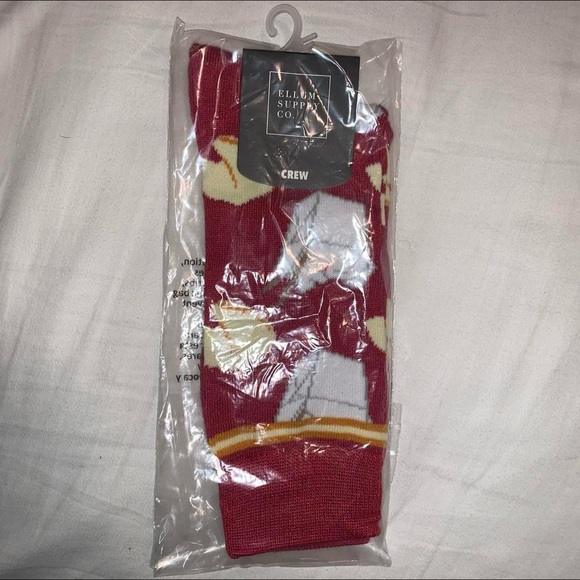Maroon Take-Out Crew Socks - Picture 1 of 4